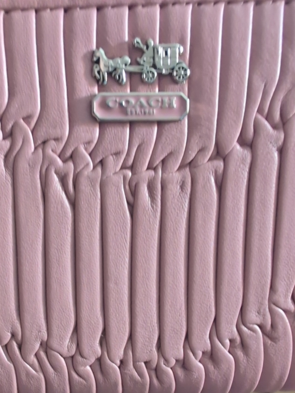 Coach Textured Pink Wallet As Is